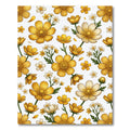 Golden Buttercup Floral Botanical Meadow Rug