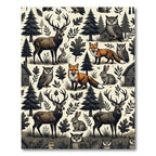 Enchanted Forest Woodland Creatures Cream Earthy Tones Rug