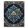 Royal Blue Gold Ornate Damask Acolyte Rug