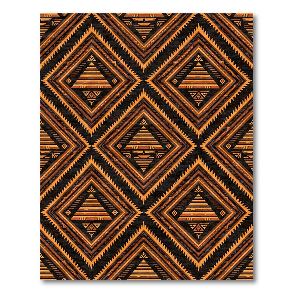 Earthy Brown Tribal Geometric Diamond Rug