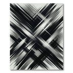 Black White Abstract Scratched Lines Rug