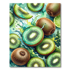 Fresh Kiwi Fruit Splash Art Rug