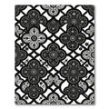Monochrome Black Gothic Trellis Floral Tile Rug
