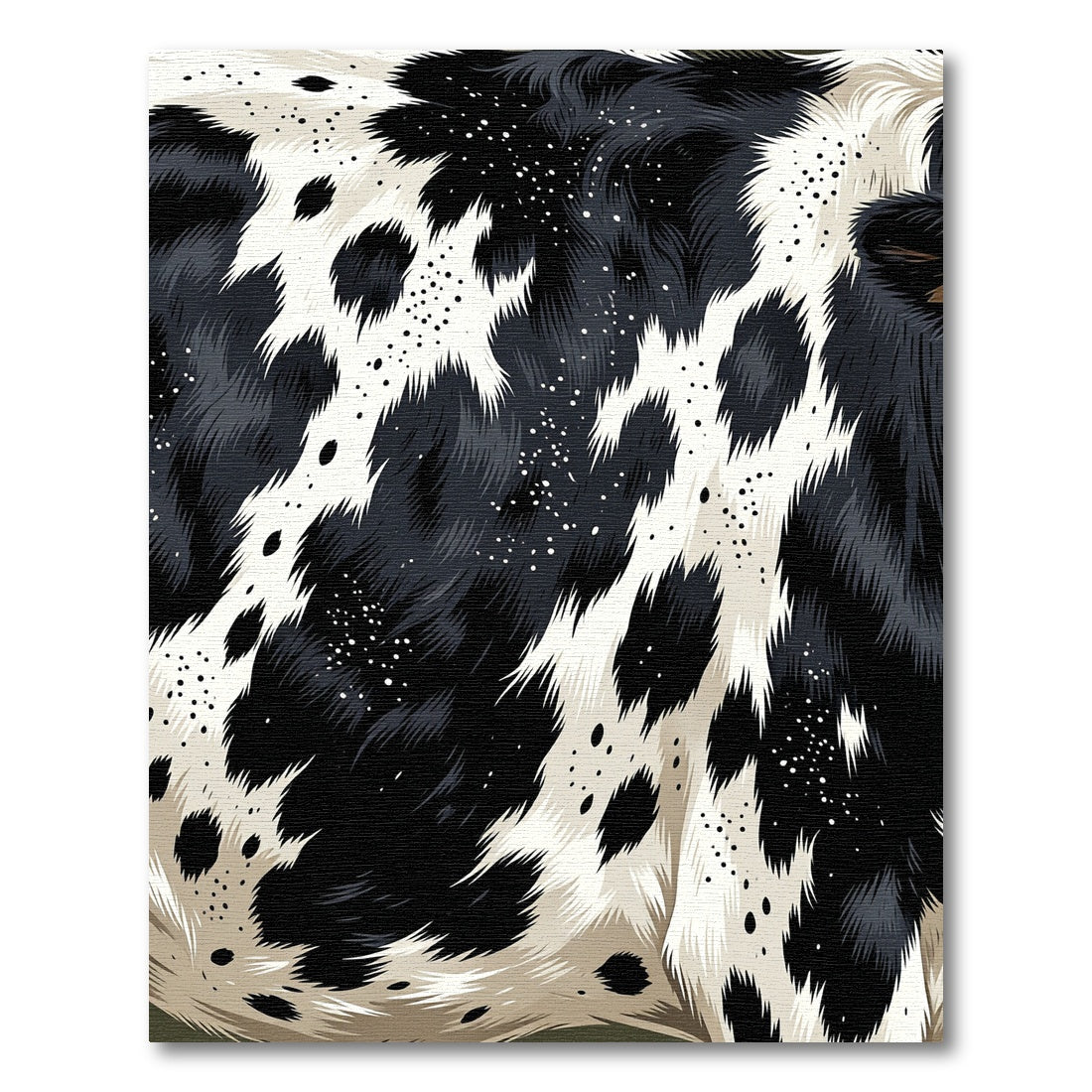 Monochromatic Abstract Cowhide Inspired Rug