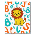 Cute Yellow Lion Alphabet Background Rug