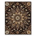 Ornate Starry Floral Sepia Mandala Rug