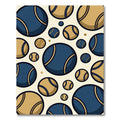 Navy and Gold Circular Sport Ball Rug