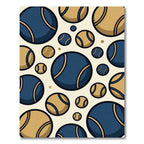 Navy and Gold Circular Sport Ball Rug