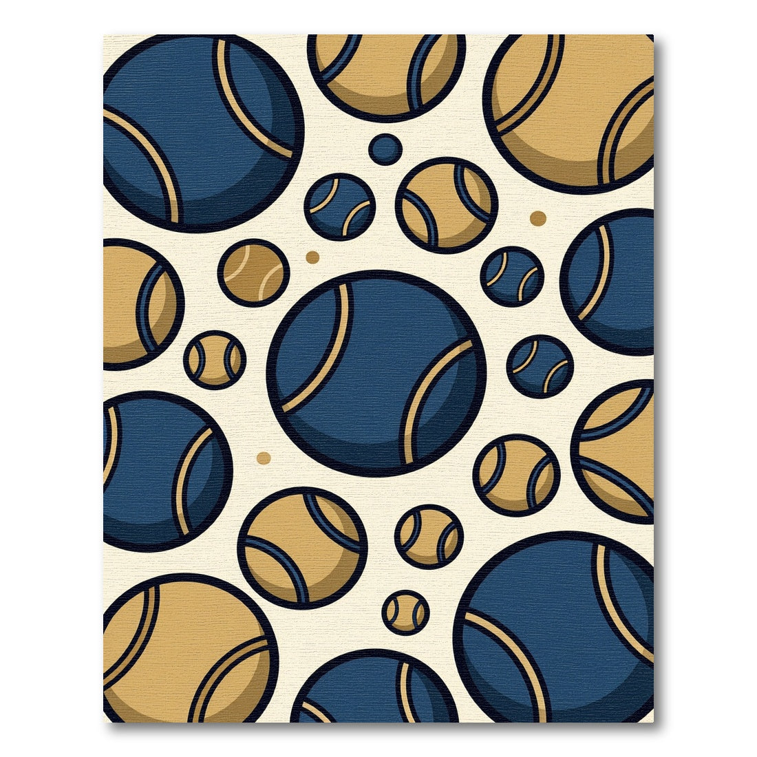 Navy and Gold Circular Sport Ball Rug