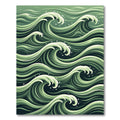 Earthy Green Swirling Ocean Tide Rug