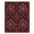 Ornate Red and Gold Damask Rug