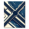 Modern Minimalist Isometric Urban Roadway Rug