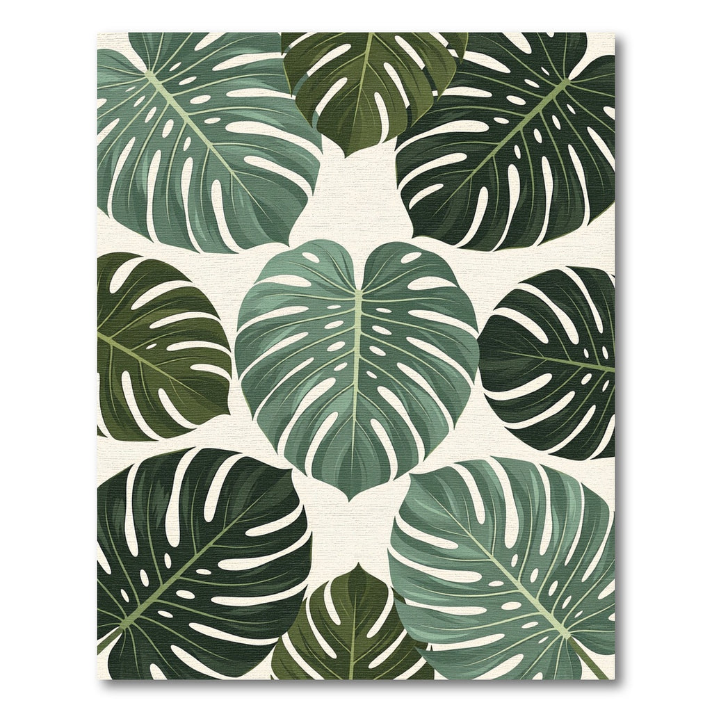 Vibrant Green Monstera Leaf Pattern Rug