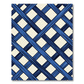 Deep Blue Open Weave Lattice Rug