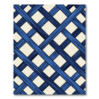 Deep Blue Open Weave Lattice Rug
