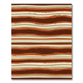 Earthy Tones Wavy Terracotta Striped Rug