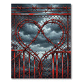 Crimson Heart Barbed Wire Fence Rug