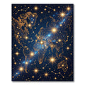 Celestial Gold Constellation World Map Rug