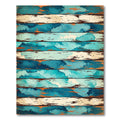 Distressed Blue Aqua Weathered Wood Rug