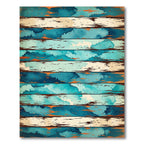 Distressed Blue Aqua Weathered Wood Rug