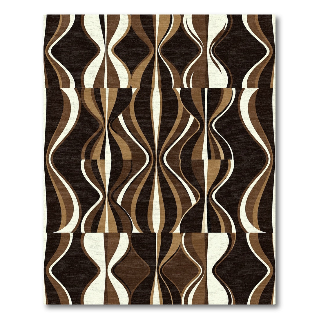 Retro Brown Swirls Composition Rug