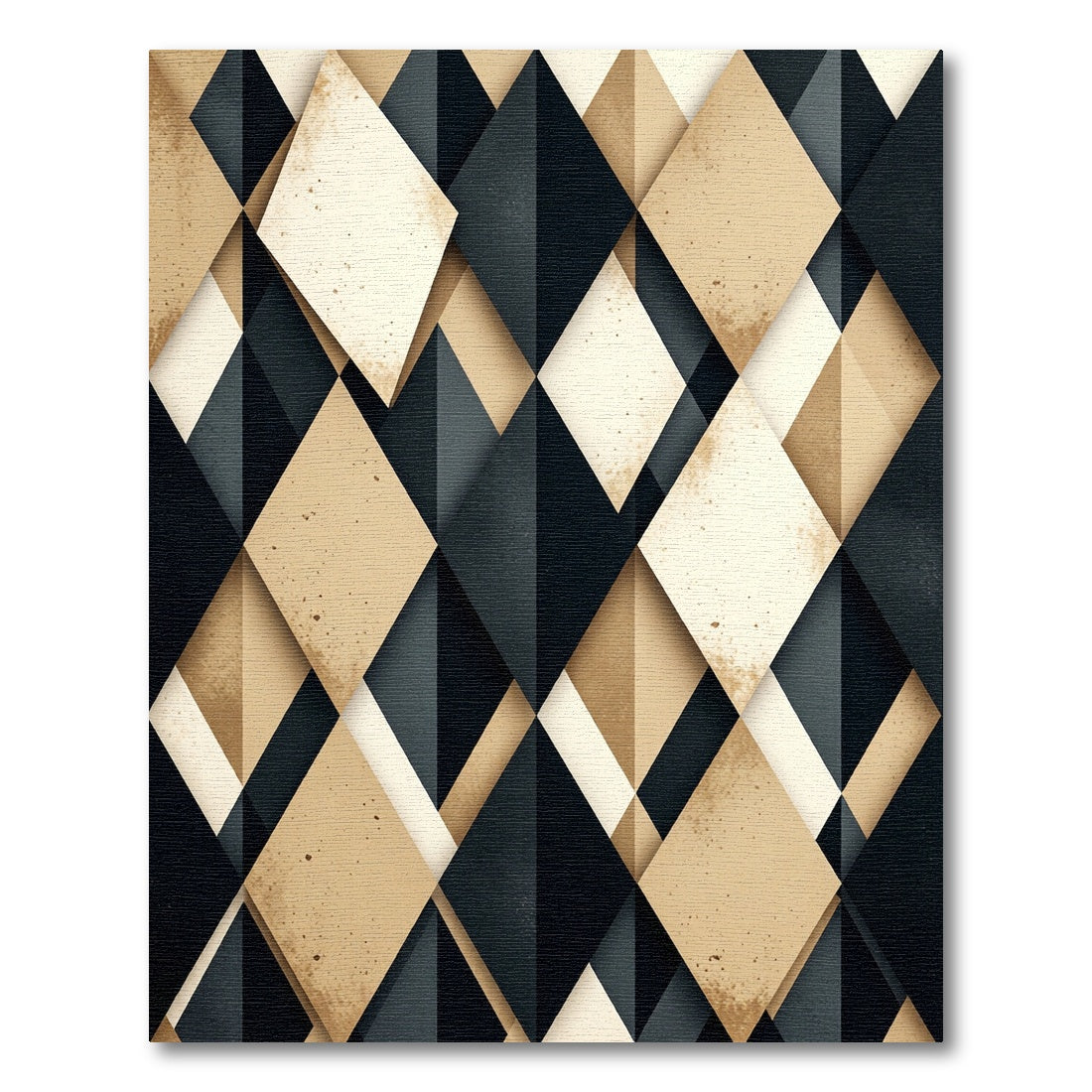 Geometric Diamond Composition In Beige Rug