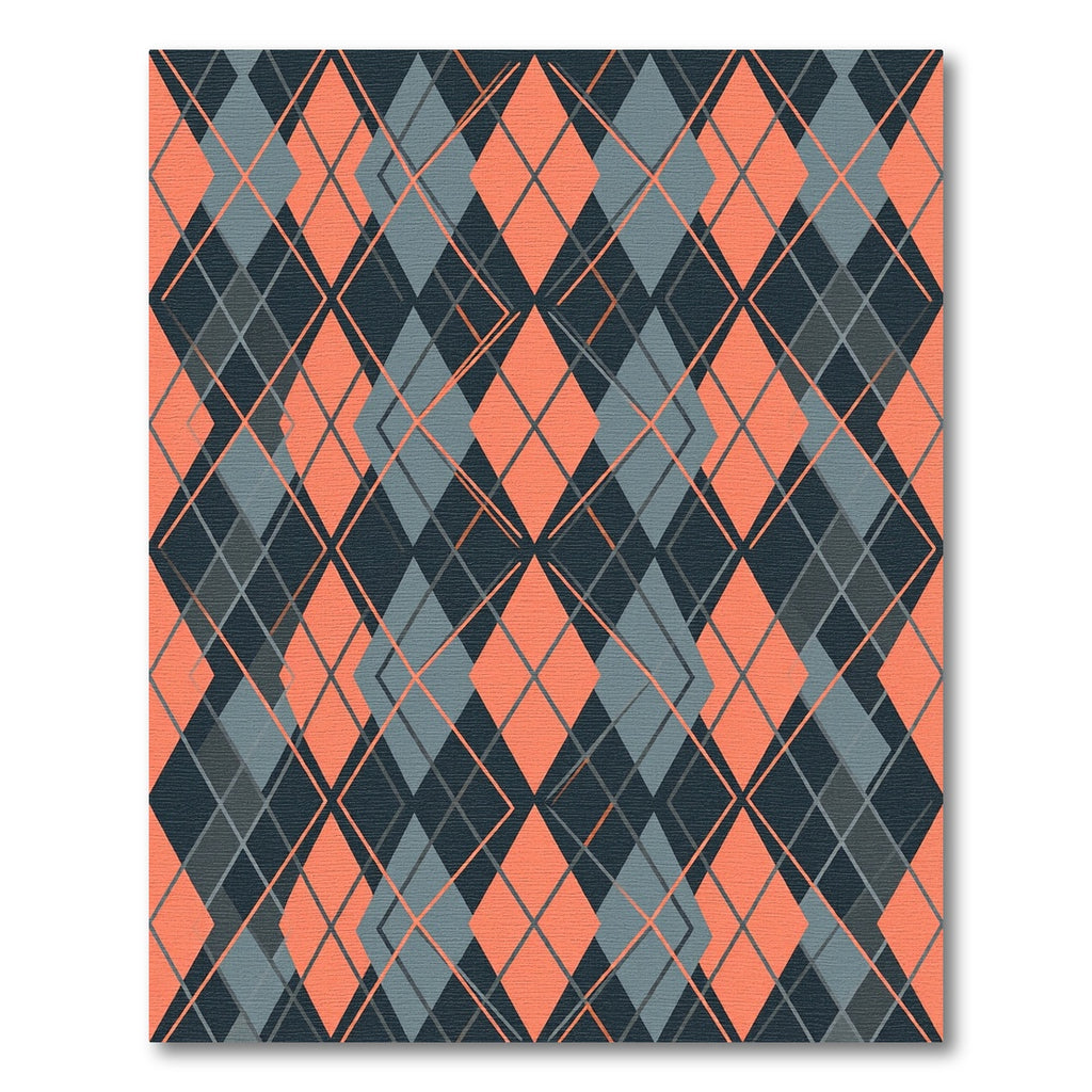 Modern Coralline Gray Geometric Argyle Rug