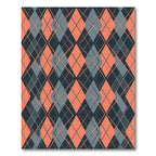 Modern Coralline Gray Geometric Argyle Rug