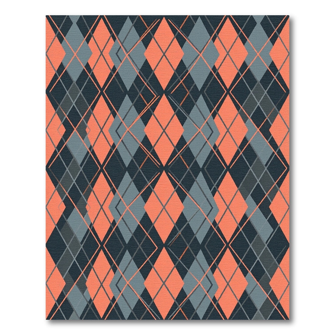 Modern Coralline Gray Geometric Argyle Rug
