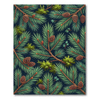 Evergreen Pine Forest Botanical Art Rug