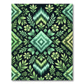 Green Floral Zigzag Ikat Rug