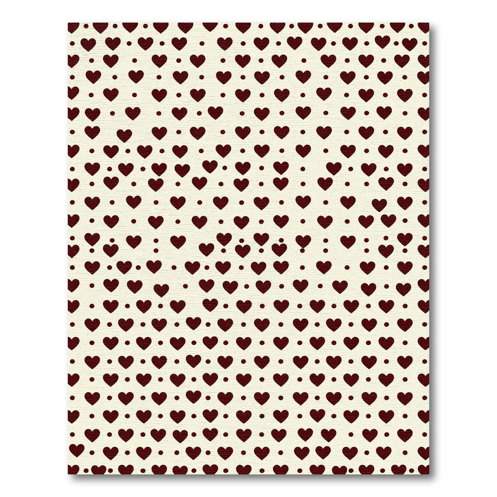 Minimalist Dark Maroon Heart Polka Dot Rug