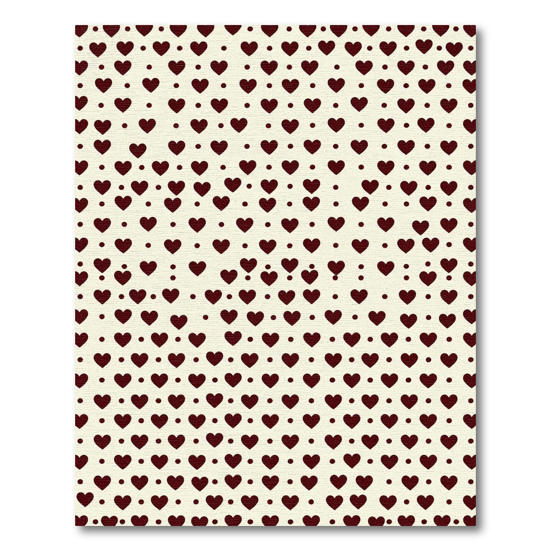 Minimalist Dark Maroon Heart Polka Dot Rug