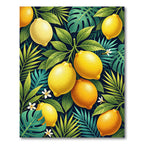 Lush Yellow Lemon and Tropical Foliage Rug