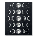 Celestial Monochrome Lunar Phase Art Rug