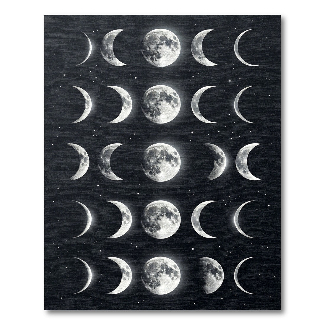 Celestial Monochrome Lunar Phase Art Rug