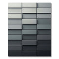 Modern Gray Stacked Brick Rectangle Rug