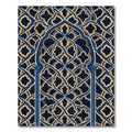 Navy and Gold Entwined Arch Geometry Rug