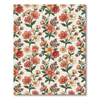 Coral Peach Blossom Sprigs Repeating Rug