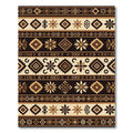 Earthy Brown Tribal Geometric Diamond Striped Rug
