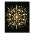 Radiant Golden Celestial Starburst Mandala Rug
