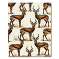 Earthy Brown Gazelle Wildlife Illustration Rug