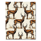 Earthy Brown Gazelle Wildlife Illustration Rug