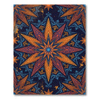 Radiant Golden Celestial Star Mandala Rug