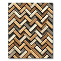 Herringbone Wood Tonality Geometric Parquet Surface Rug