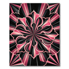Modern Black and Pink Floral Medallion Rug