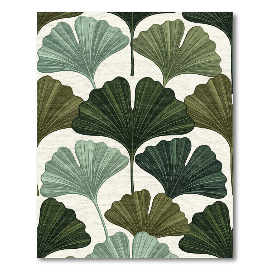 Earthy Green Ginkgo Leaf Garden Rug