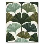 Earthy Green Ginkgo Leaf Garden Rug