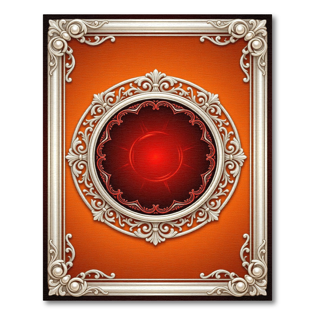 Ornate Crimson Centerpiece Medallion Rug