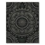 Intricate Black Silver Celtic Knot Mandalas Rug
